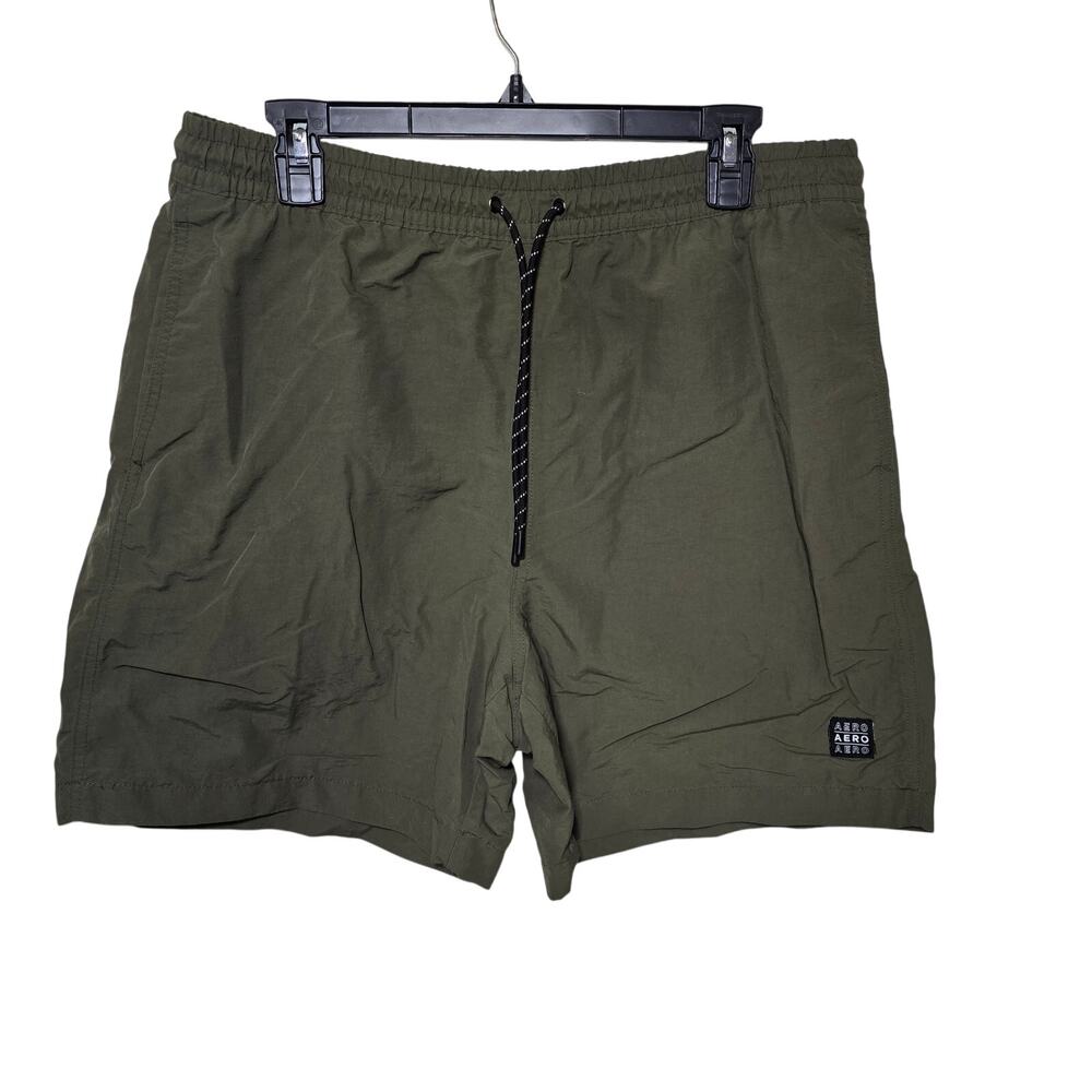 Aeropostale Mens Olive Shorts Black Draw String Waist Pristine Sz Large Pockets